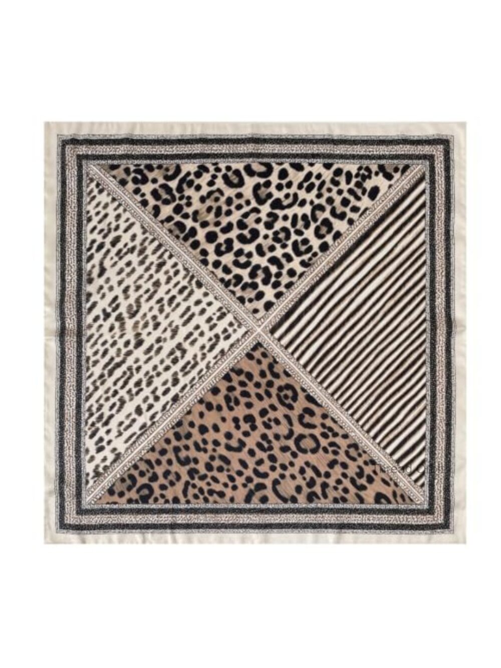 Leopard Print Silk Touch Square Scarf Neckerchief Hair Wrap Bag Accessory